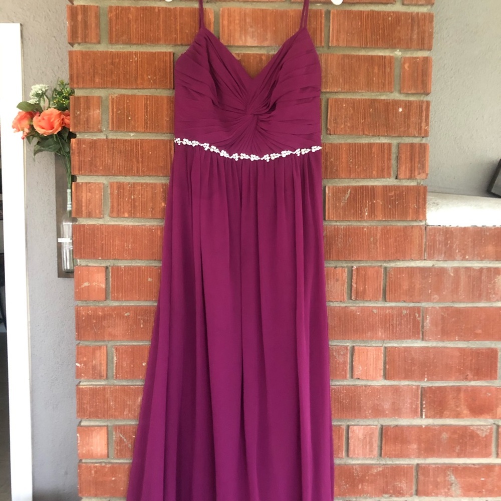 David’s Bridal bridesmaid dress in Sangria
